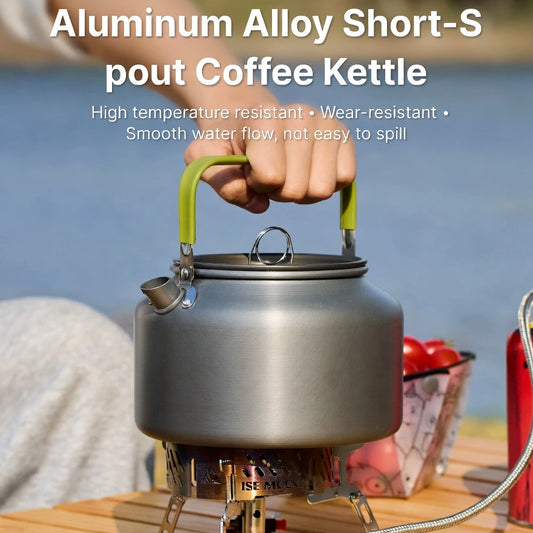 Lightweight Aluminum Camping Coffee Pot Teapot Kettle For Outdoor Adventure