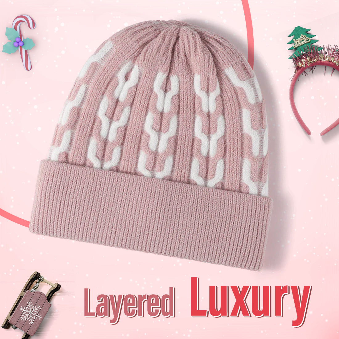 Color-block velvet thickened winter woolen hat