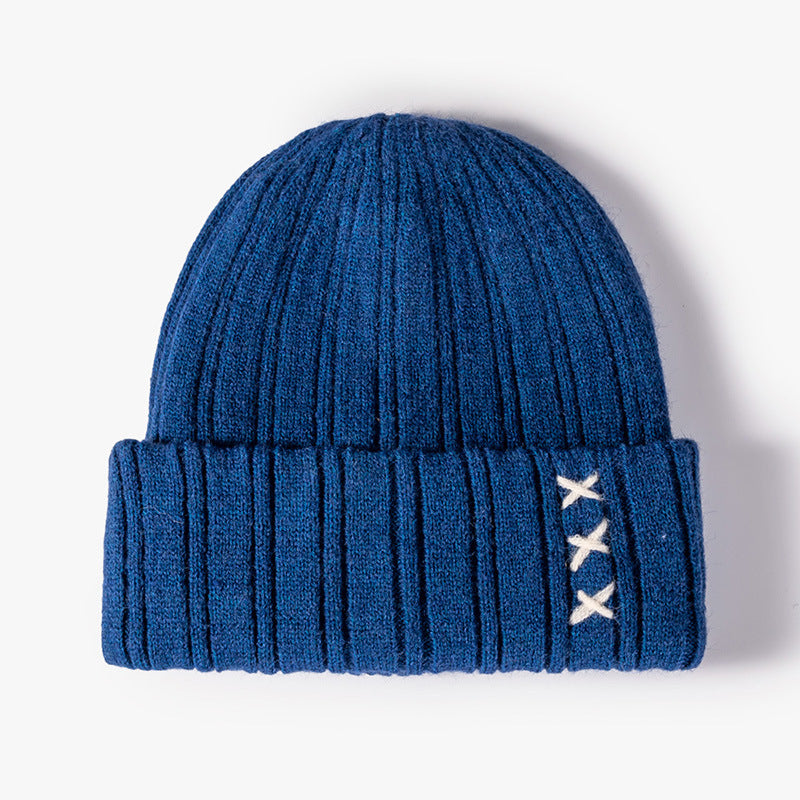 Korean version jacquard stitched woolen thickened and warm beanie