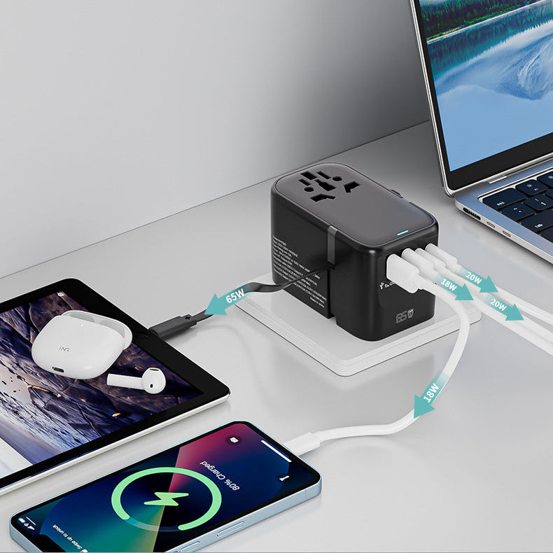 Multifunctional 65W Fast Charging Travel Universal Plug Converter