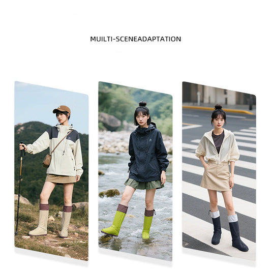 Zhengyu 1 PVC Waterproof High Boot Shoe Covers, Non-Slip, Thickened