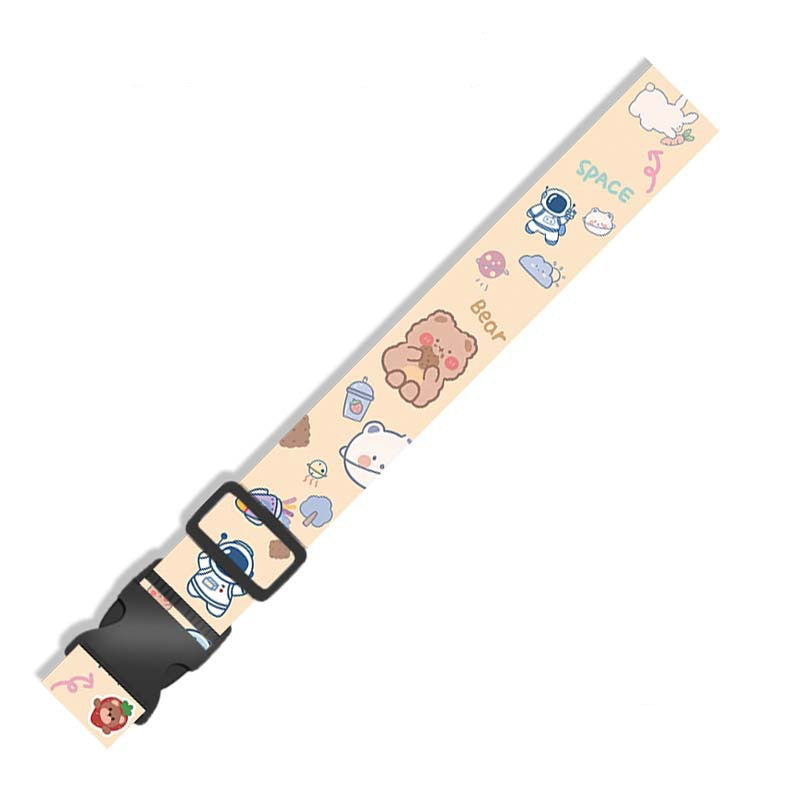 Ethnic style one-line travel polyester luggage strap