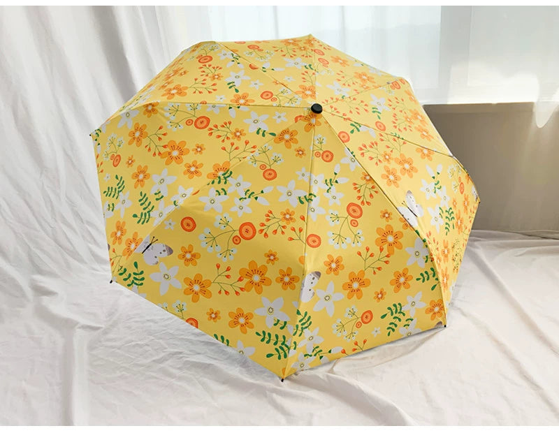 Mini-convenient five-fold parasol, automatic folding umbrella
