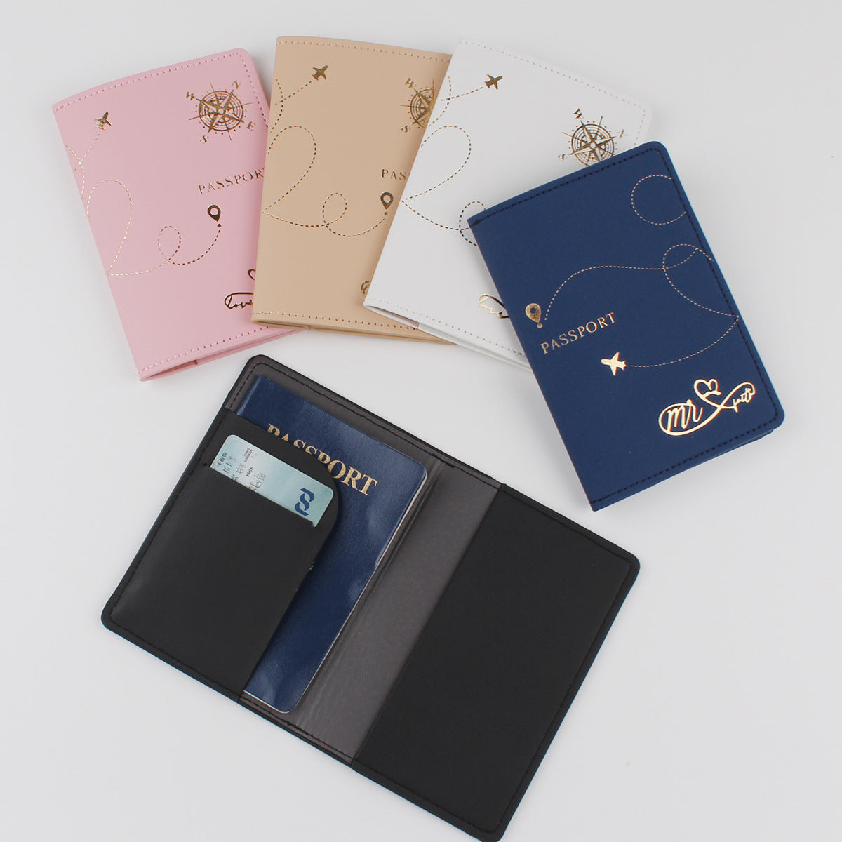 PU leather Travel Passport Cover & Card ID Holder