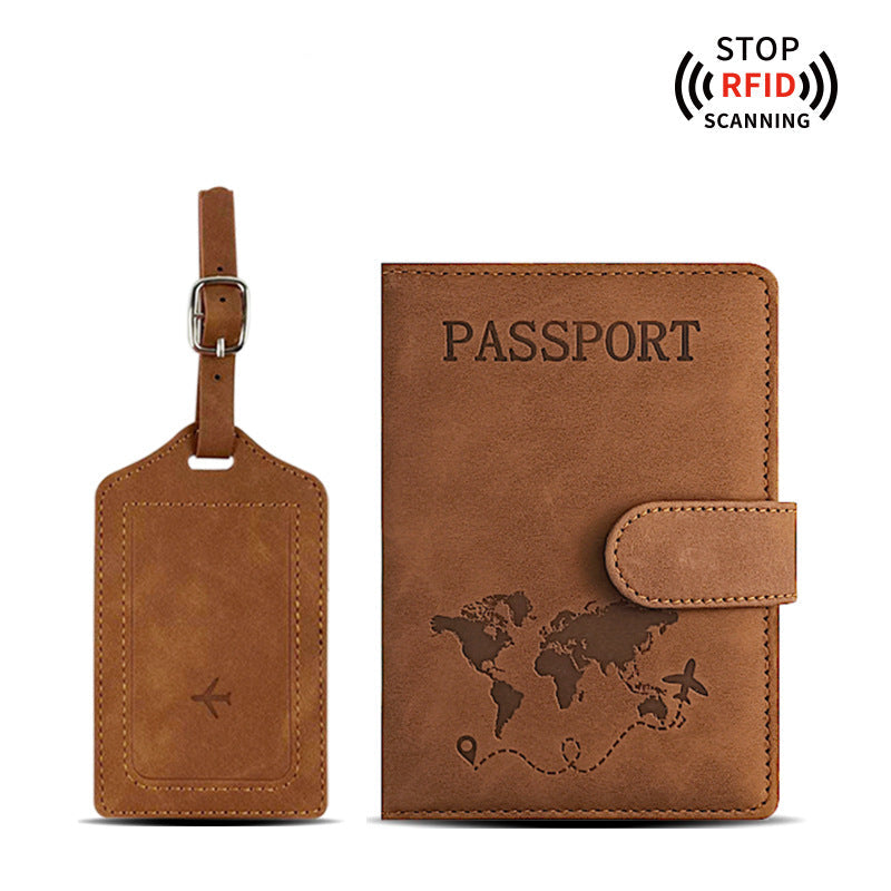 PU leather Travel Passport Cover Card ID Holders & luggage tag