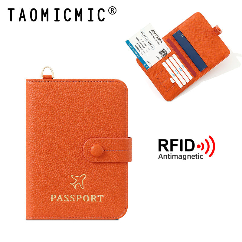 PU Lather RFID Anti-Theft Travel Passport & Card Holder For women
