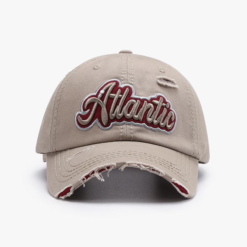 Soft top letter embroidery men's washed cap