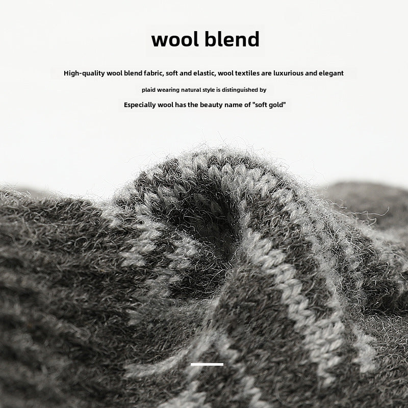 Knitted winter warmth thickened fleece couple gloves