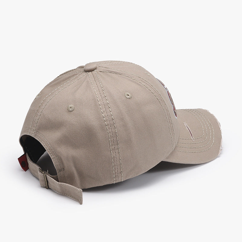 Soft top letter embroidery men's washed cap