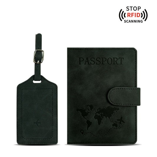 PU leather Travel Passport Cover Card ID Holders & luggage tag