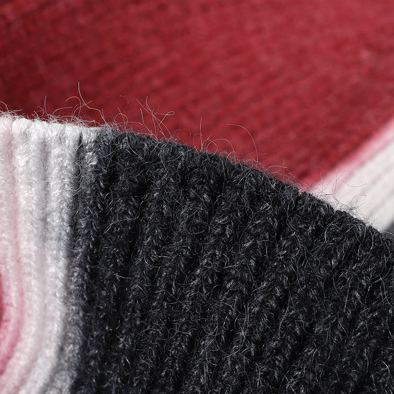 New color-block dyeing knitted beanie