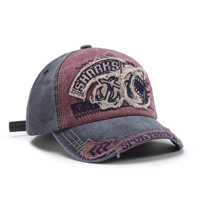 Letter patch embroidered curved brim outdoor men's baseball cap c