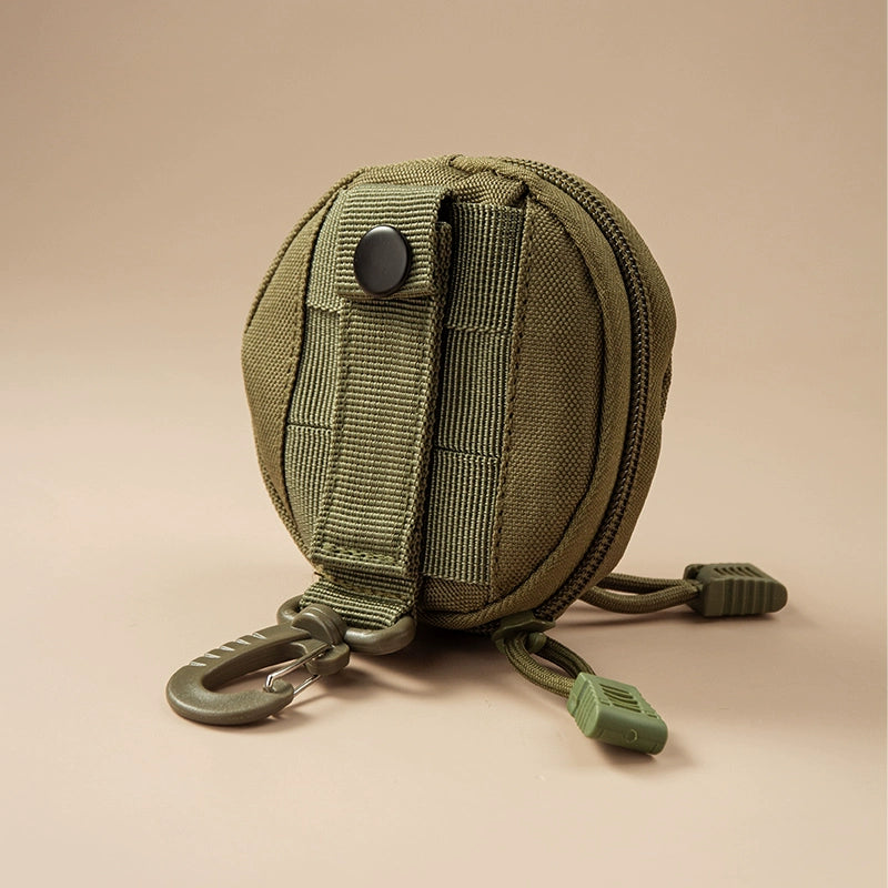 Solid color waist hanging coin purse, key case for travel and hiking