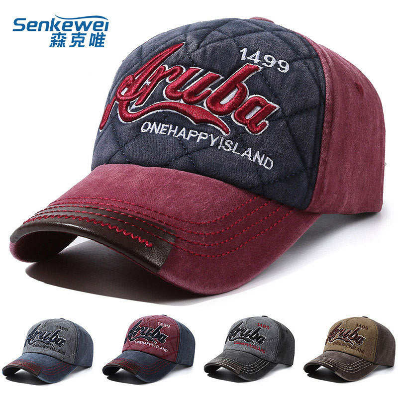 New washed and worn-out three-dimensional embroidery baseball caps