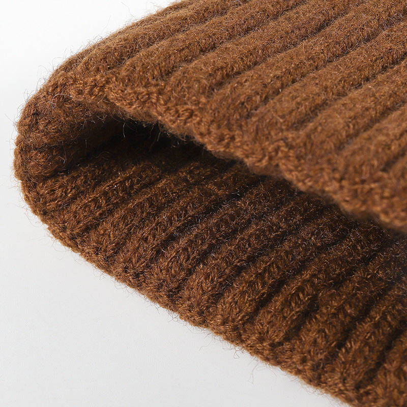 Jacquard warm cold outdoor warm inside fleece beanie