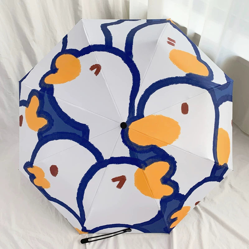 Cute folding, fully automatic umbrella for both weather