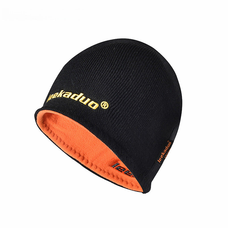 Plain embroidery knit men's winter beanie hat