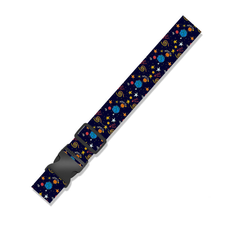 Ethnic style one-line travel polyester luggage strap