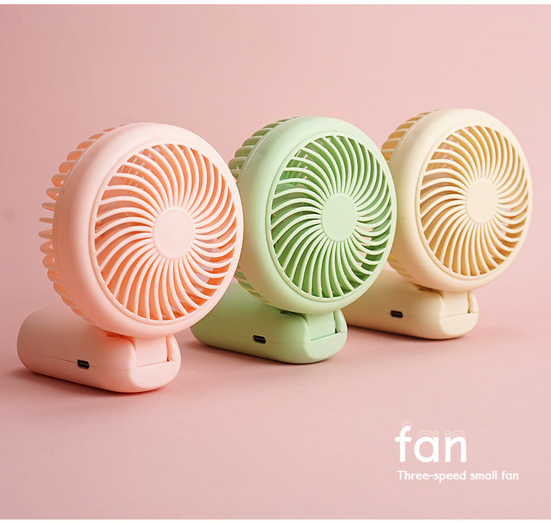 ভাঁজযোগ্য USB রিচার্জেবল পোর্টেবল হ্যান্ডহেল্ড থ্রি-স্পিড অ্যাডজাস্টেবল মিনি ফ্যান