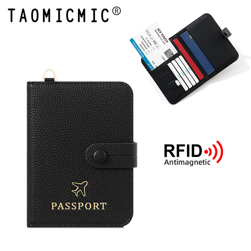 PU Lather RFID Anti-Theft Travel Passport & Card Holder For women