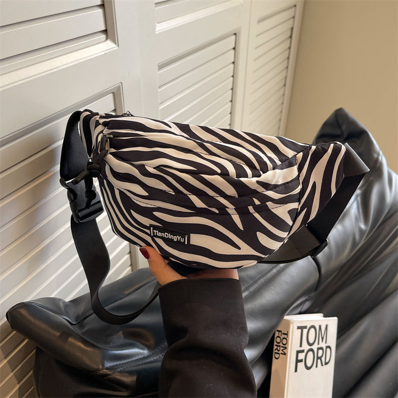 Mens Outdoor Leopard Print Crossbody Chest Waist Bag