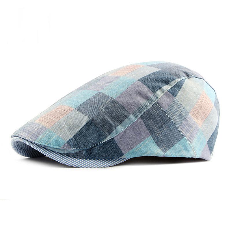 New English checked beret casual outdoor hat