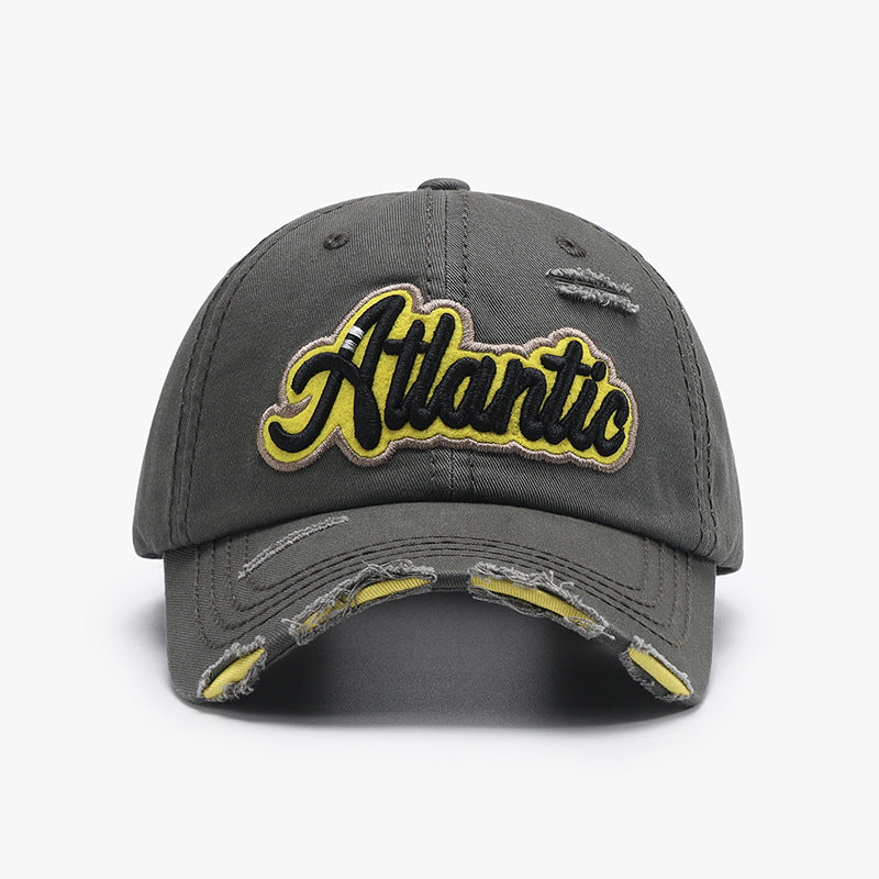 Soft top letter embroidery men's washed cap