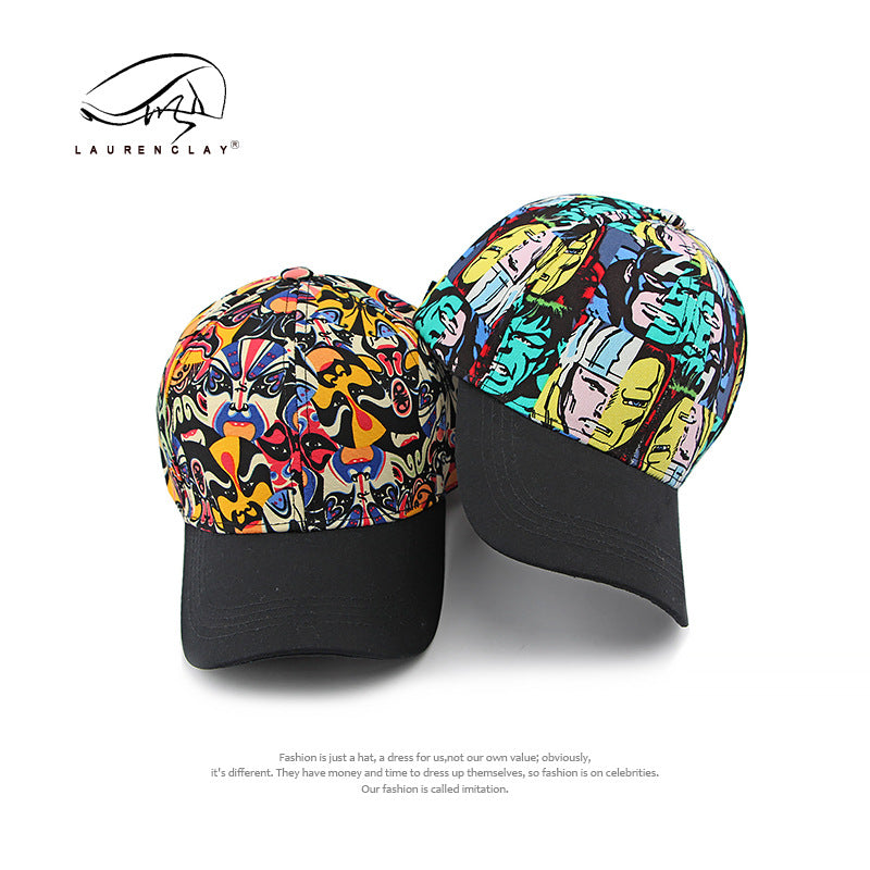 Light Printed Peking Opera face , Peaked Baseball Cap