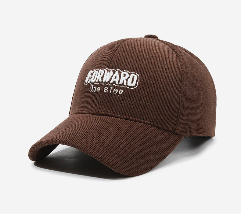 New corduroy letter embroidery baseball caps