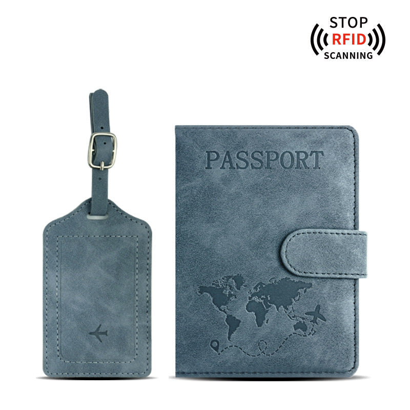 PU leather Travel Passport Cover Card ID Holders & luggage tag