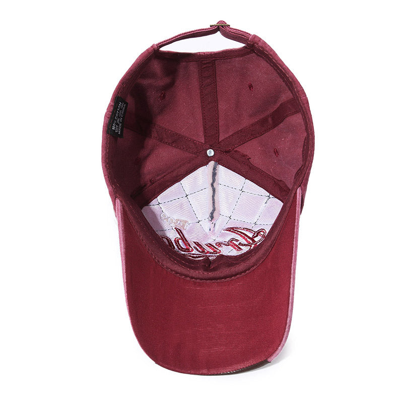 New washed and worn-out three-dimensional embroidery baseball caps