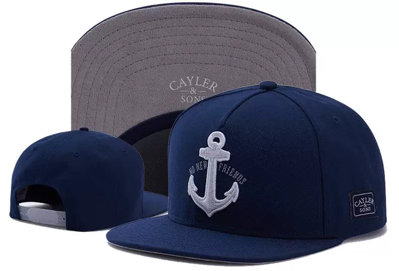 Embroidered Anchor Patch Snapback Cap