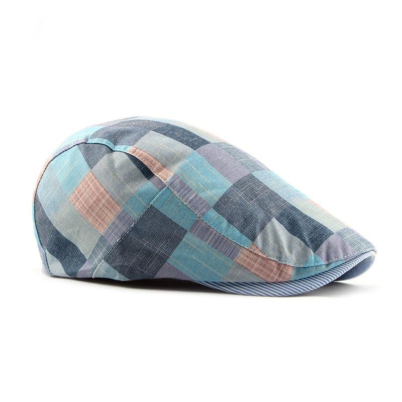 New English checked beret casual outdoor hat