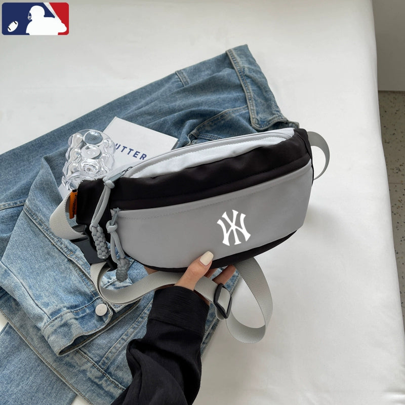 NY branded unisex crossbody bag for travel with adjustable strap
