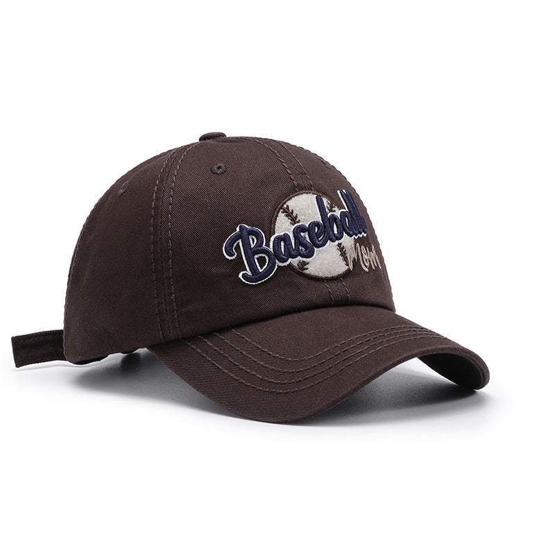 Three-dimensional embroidery curved brim baseball outdoor sun protection cap