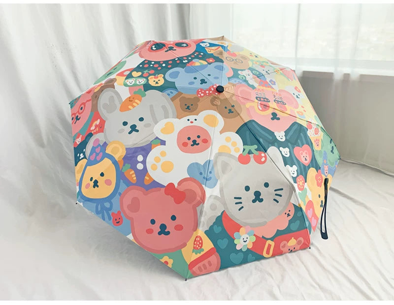 Illustrator hand-made automatic folding mini umbrella