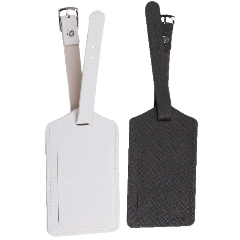 PU leather couple embroidered luggage tag for Travel