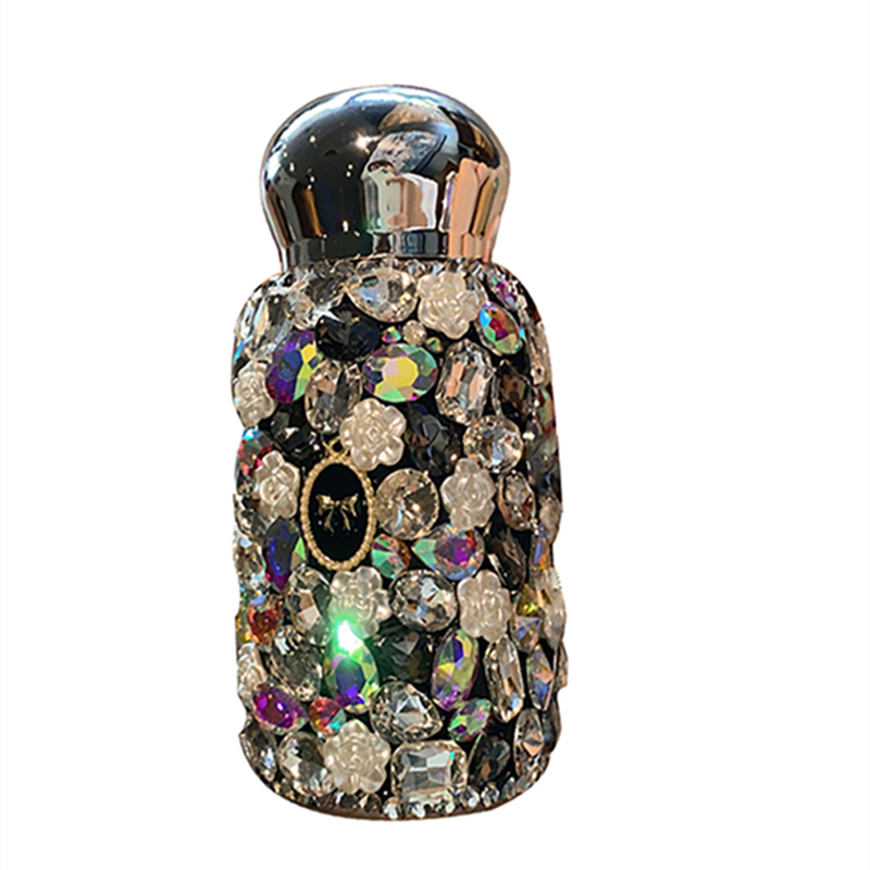 High Quality Diamond stone stainless steel portable thermal water bottle