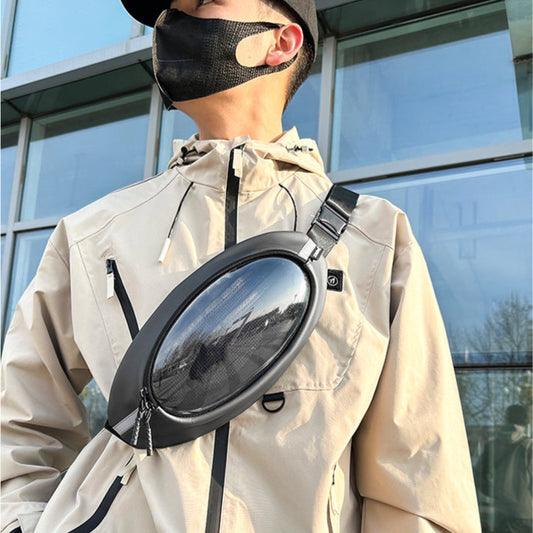 Men’s Transparent Chest Crossbody Bag Sports Fitness Travel Waist Pack