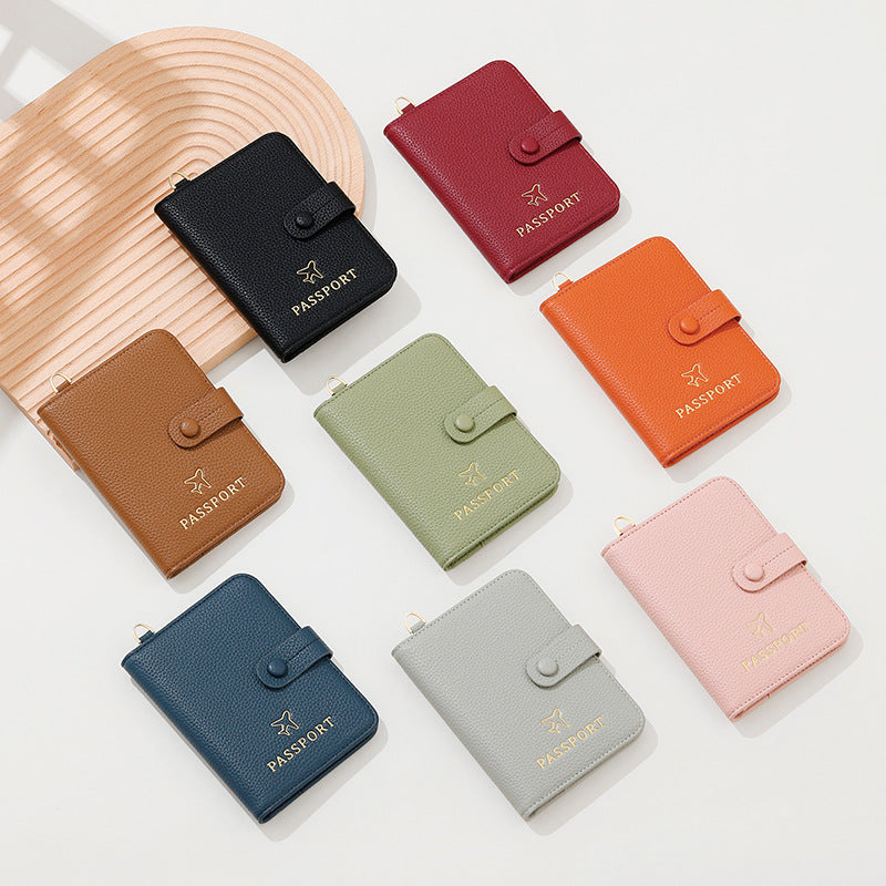 PU Lather RFID Anti-Theft Travel Passport & Card Holder For women