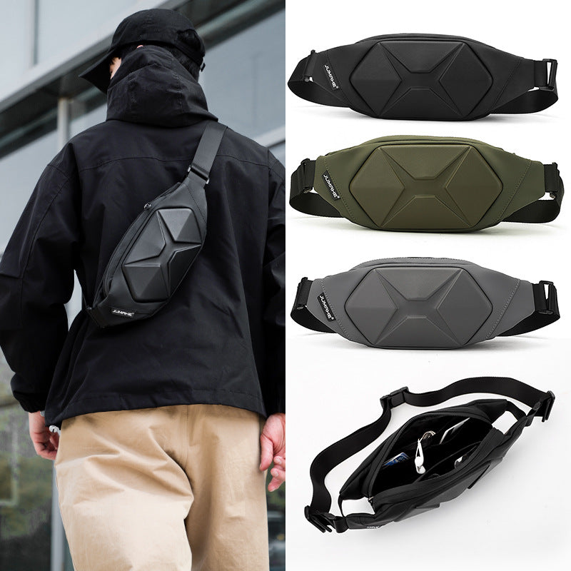 Men’s Hard Shell Crossbody Chest Bag Waterproof Anti-Theft Outdoor Waist Pack