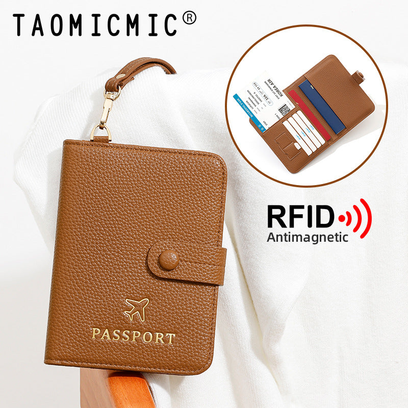 PU Lather RFID Anti-Theft Travel Passport & Card Holder For women