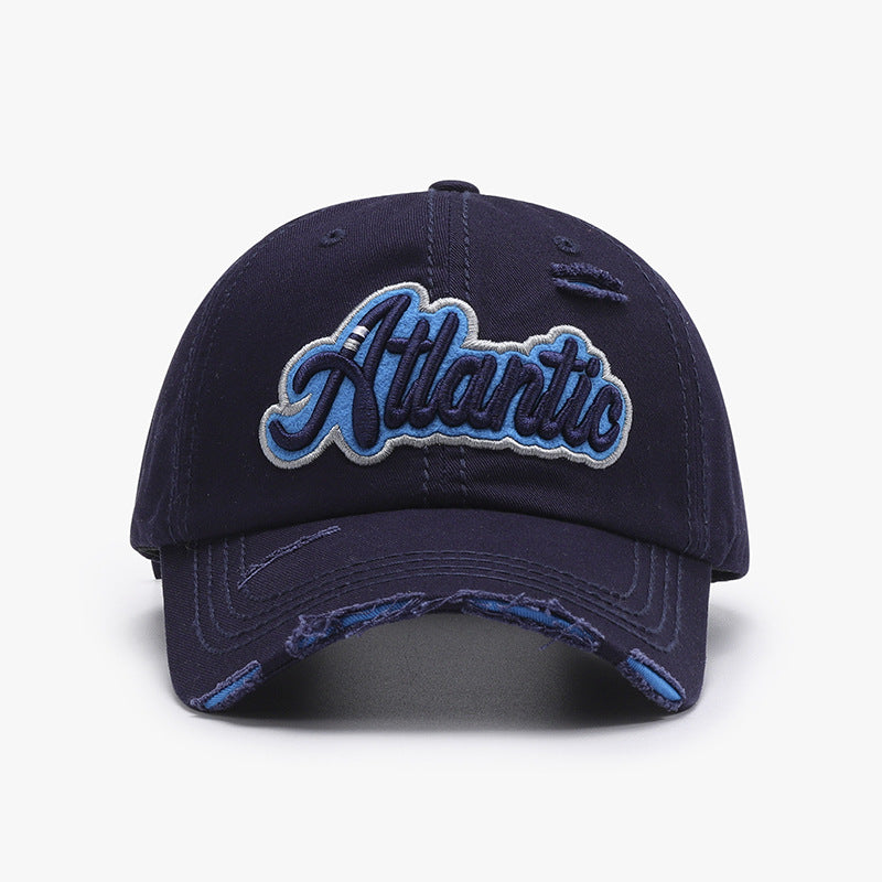 Soft top letter embroidery men's washed cap