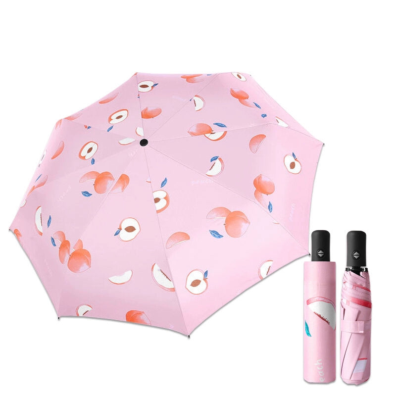 Automatic folding sun protecting large umbrella
