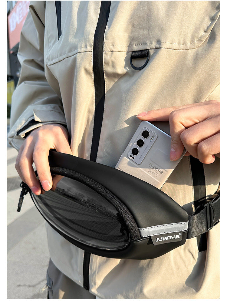 Men’s Transparent Chest Crossbody Bag Sports Fitness Travel Waist Pack