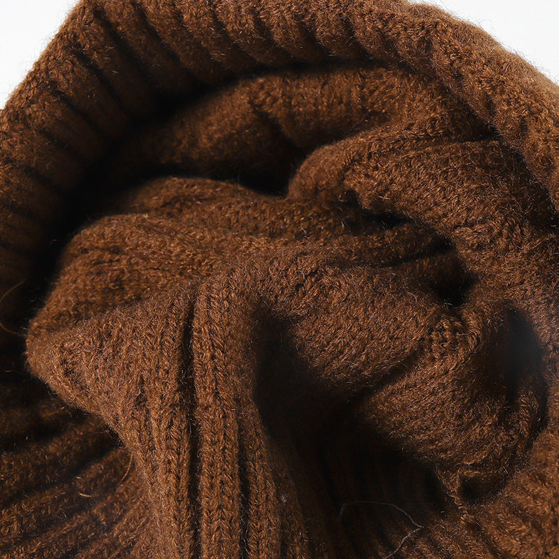 Jacquard warm cold outdoor warm inside fleece beanie