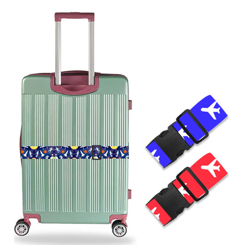 Ethnic style one-line travel polyester luggage strap