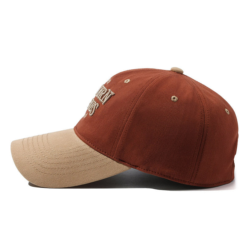 Color-blocked retro contrasting four seasons baseball cap