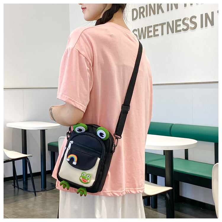 Cartoon crossbody bag for women with adjustable shoulder strap