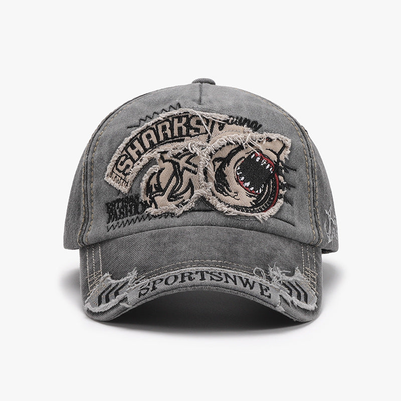 Letter patch embroidered curved brim outdoor men's baseball cap c